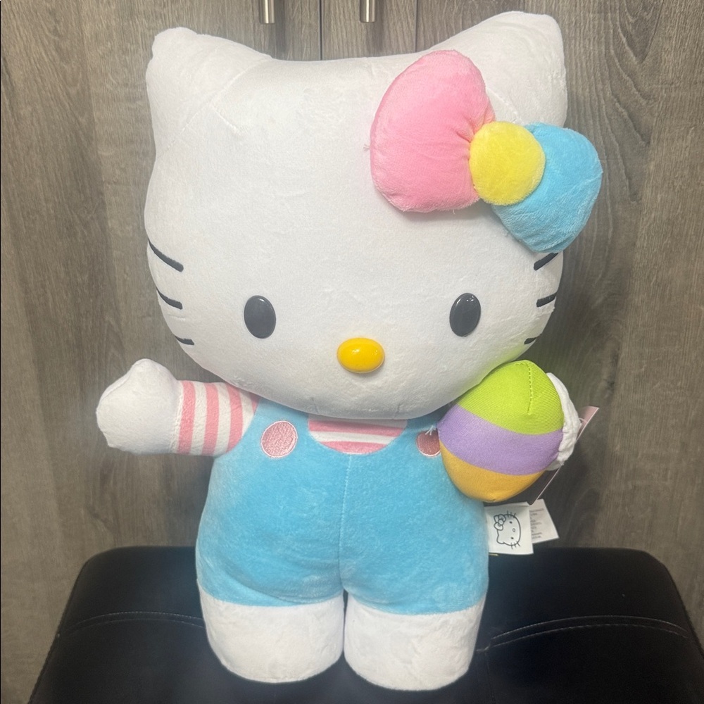New Hello Kitty Holding Colored Egg Easter Spring Plush Greeter With Tag